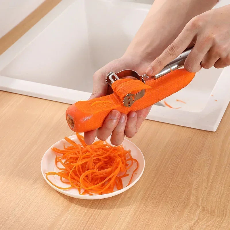 2-in-1 High Quality Stainless Steel Potato Cucumber Carrot Grater Julienne Peeler Vegetables Fruit Peeler Vegetable Slicer