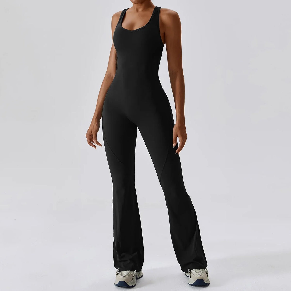Women Sports Jumpsuits Flare Leggings Pad One-Piece Sports Bodysuit Dancing Yoga Clothes Tracksuit Gym Tights Activewear