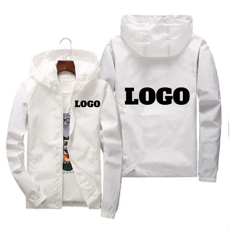 Customized Name: Autumn Jacket, Men's Waterproof Windbreaker, Casual Clothing, Plus Size 7Xl, Black Outdoor Sportswear