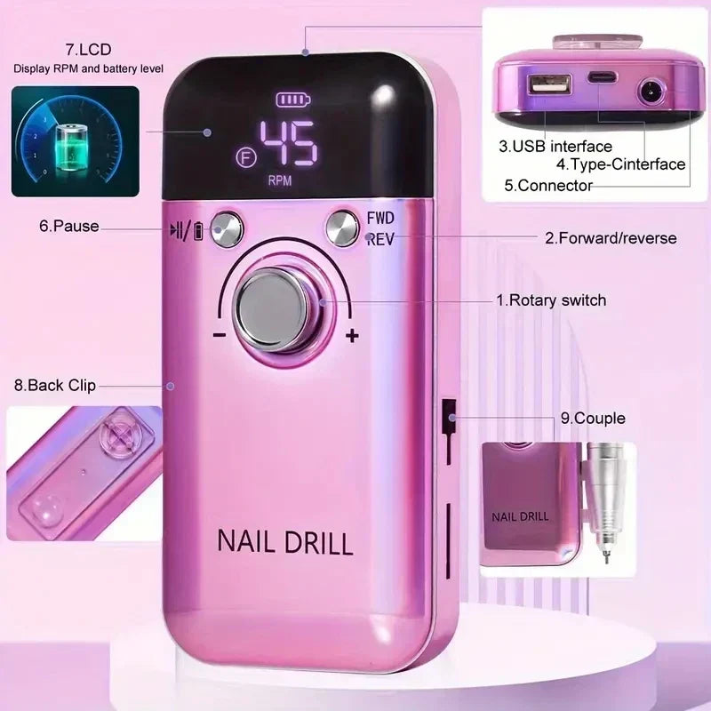 "45000 RPM Electric Nail Drill"