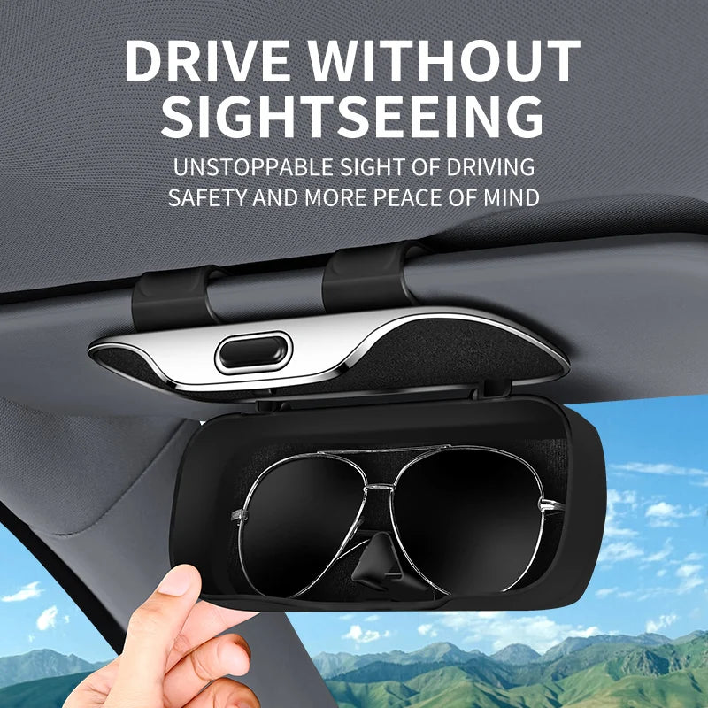 Multifunction Car Glasses Box Portable Car Sunglasses Holder Car Driving Glasses Holder Eyeglass Case Sun Visor For Model Y BMW