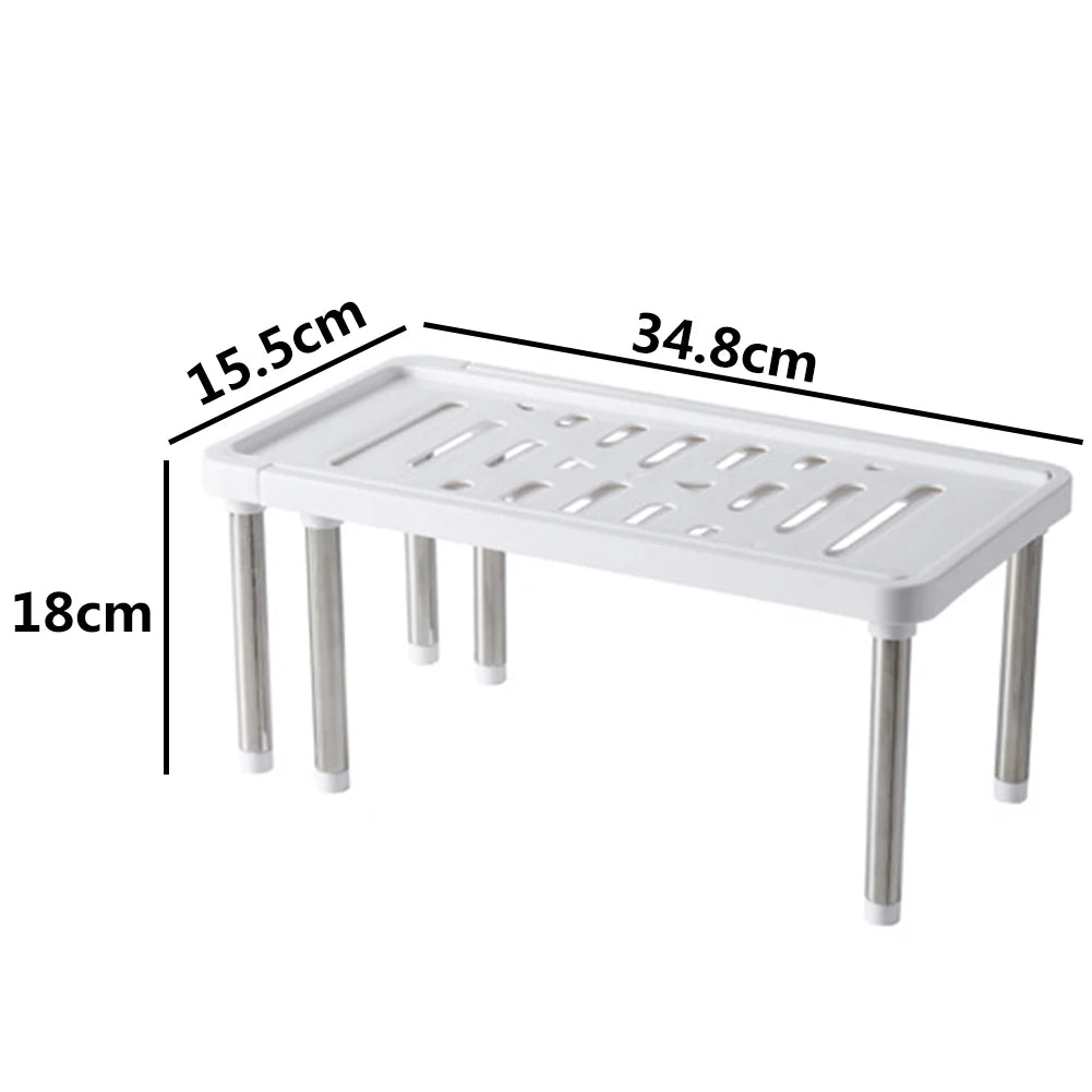 Multifunctional Telescopic Shoe Rack Stainless Steel Shelf Under Sink Cabinet Dish Rack Seasoning Shelf Kitchenware Storage Rack