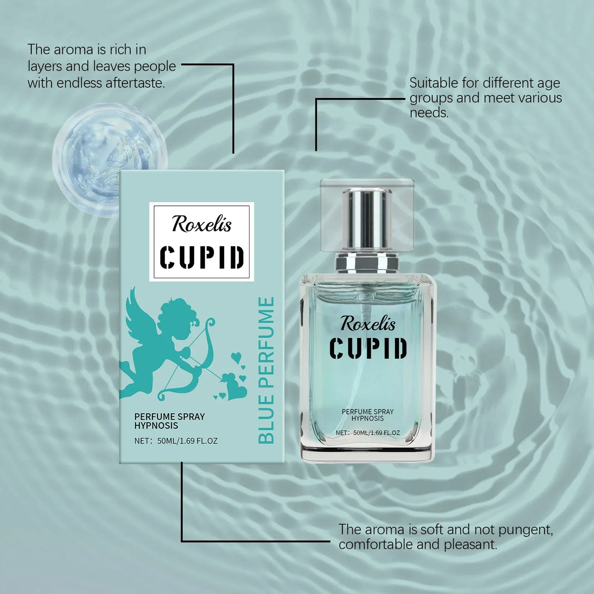 ROXELIS Cupid Blue Fresh Fruits Fragrance Enhance Men Charm Long Lasting Portable Citrus Scent For Daily Party Dating Gift