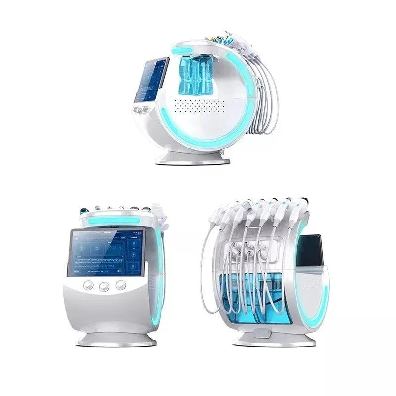 Home Salon 7 Functions Ice Blue Facial Beauty Machine Skin Detox Hydration Ultrasonic Lifting Microdermabrasion Skin Care Equipm