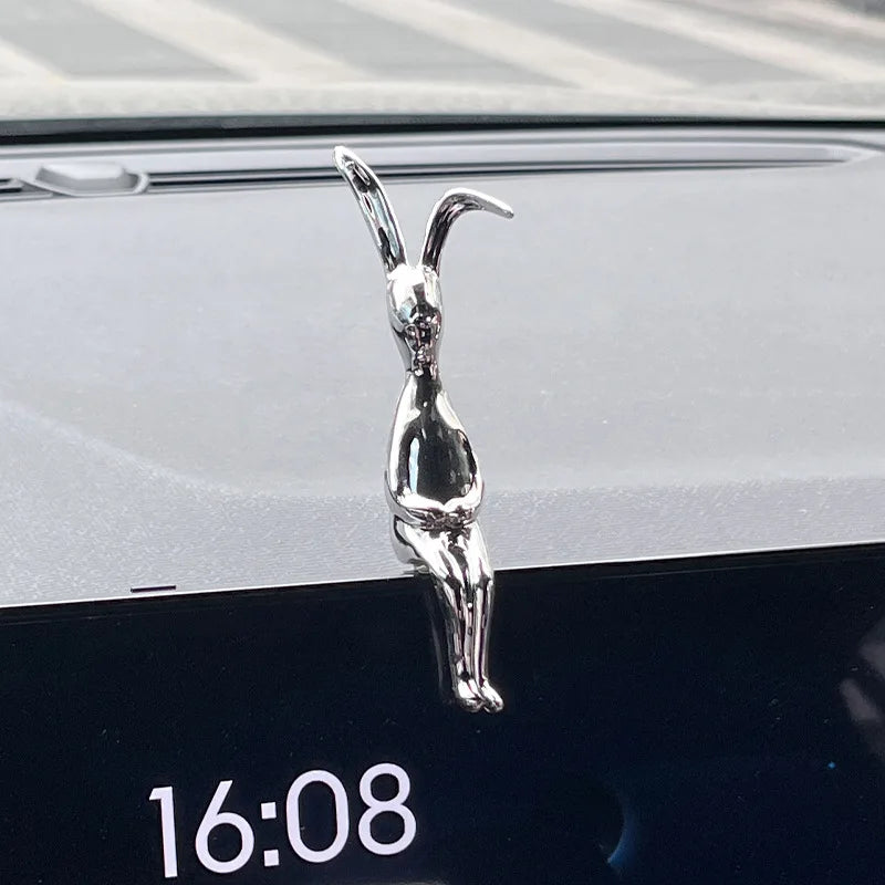 Cute car interior decoration fashion rabbit cartoon animal center console dashboard decoration ornaments car accessories