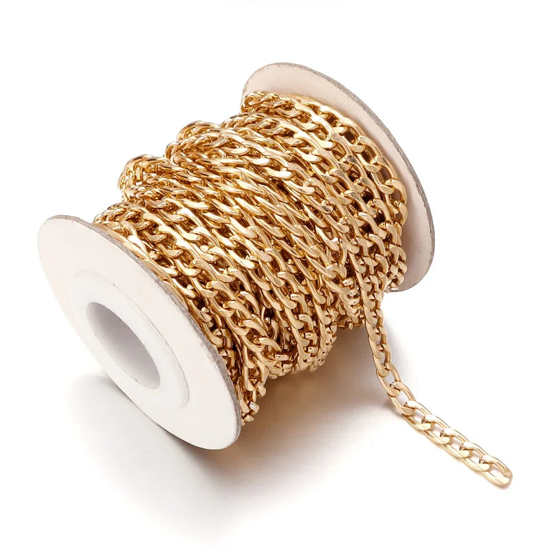 5 Yards/Roll Aluminum Chain Gold Silver Color O-Shaped Twist Cross Metal Chain For Jewelry Making DIY Necklace Bracelet Supplies