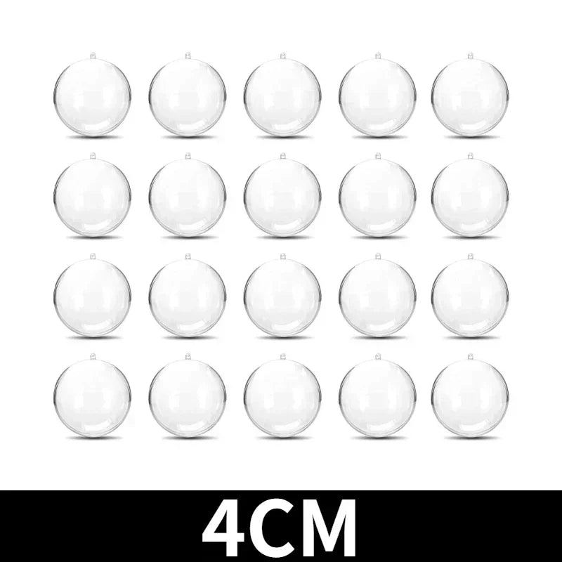 10/1Pc Christmas Transparent Ball Plastic Christmas Trees Open Ball Box Bauble Ornament Wedding Gift Party Home Decoration