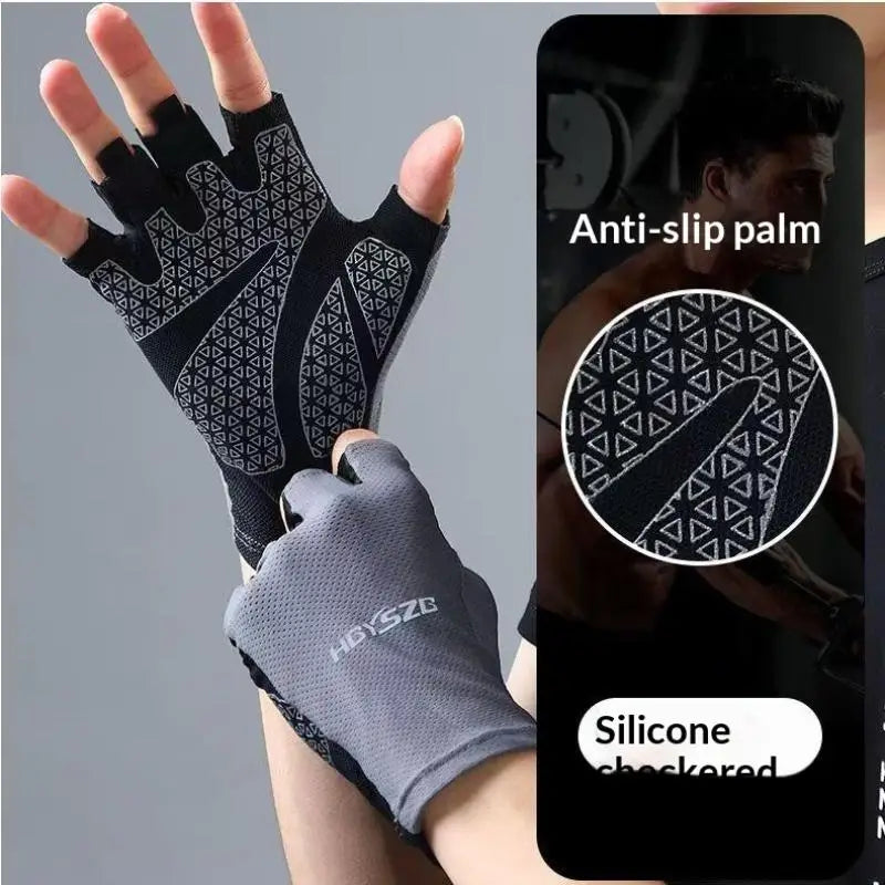 Half Finger Anti-Slip Shock Absorbing Cycling Gloves, Breathable Fingerless Bike Sports Gloves For Men Women Gym Riding