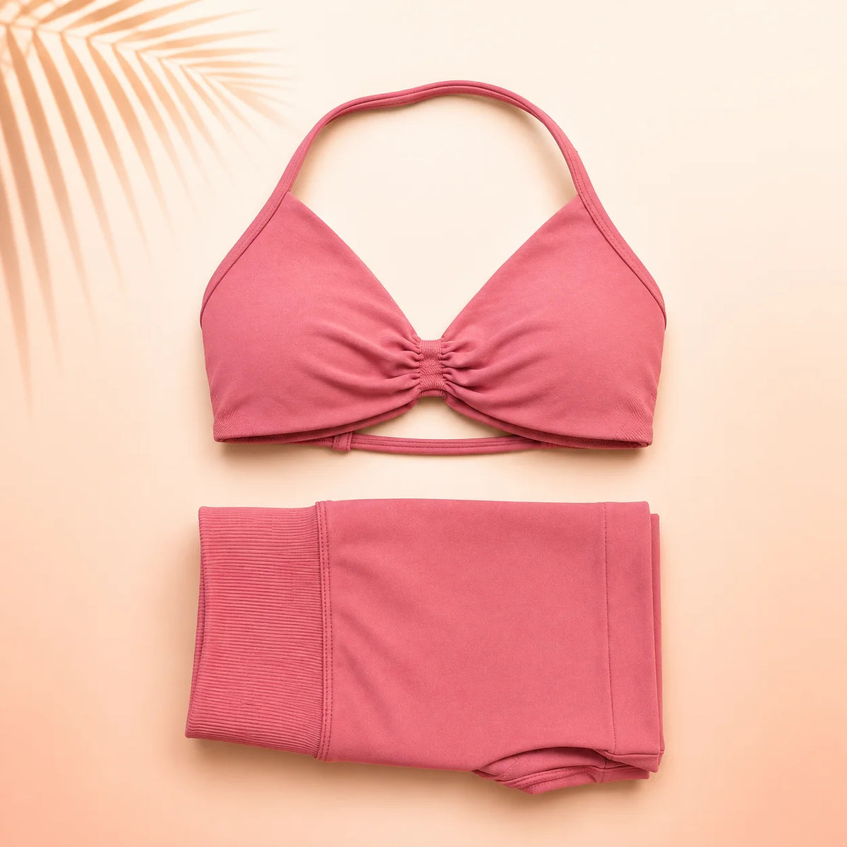 Women Yoga Set Ruched Sports Bra High Waist Shorts 2 Piece Workout Outfit Gym Fitness Activewear Seamless Training Set