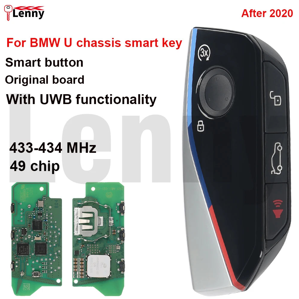 Lenny 433-434MHz 49chip With UWB functionality car smart key for BMW U chassis U11/X1 U12/X2 U06/2 Active Tourer ix1 iX2 series