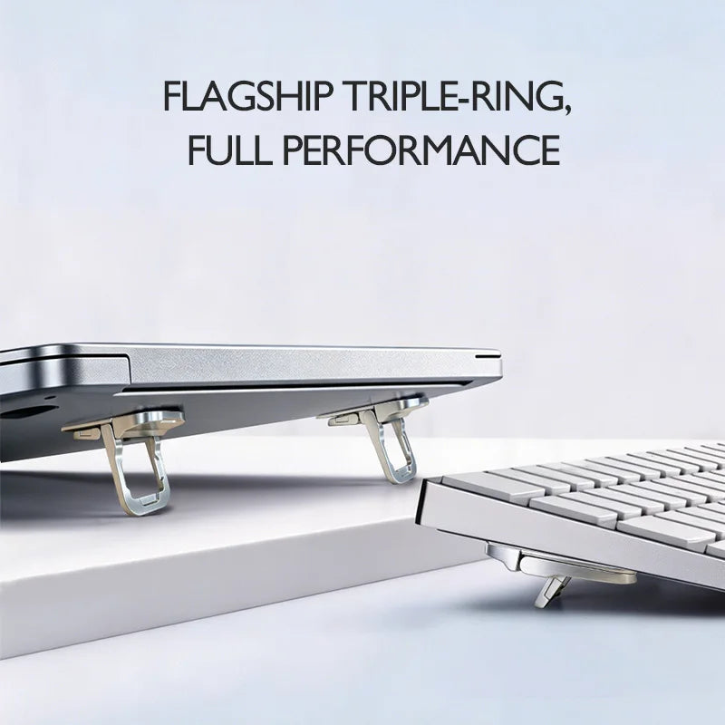 Lereach Mini Aluminum Laptop Stand 2 Adjustable Height Portable Foldable Notebook Riser Ergonomic Cooling Support