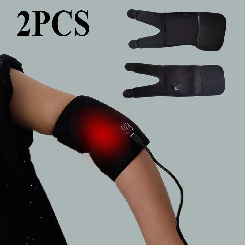 2/1PCS Electric Heated Knee Massager Brace Adjustable 3 Gear Temperature Elbow Protector Hot Compress Shoulder Protective Belt