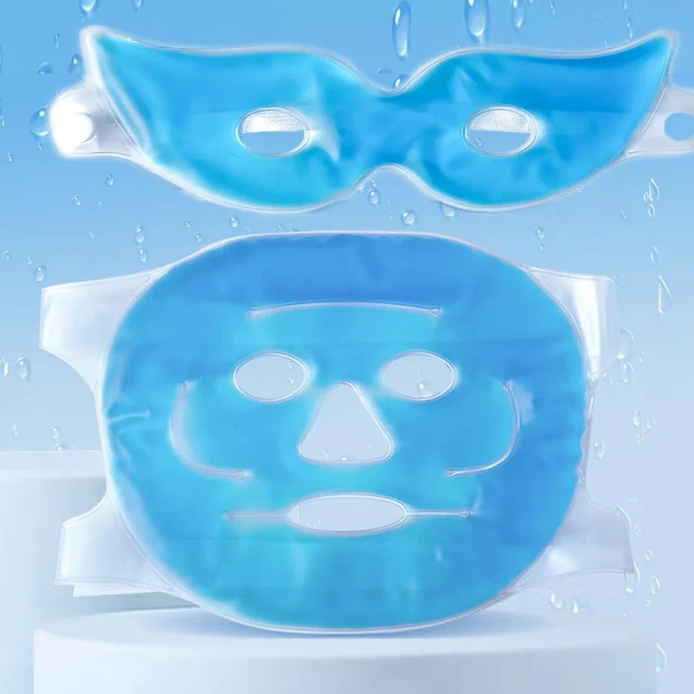 Face Cooling Mask Gel Eye Mask Ice Pack Cooling PVC Hot Cold Therapy Skin Care Tool Gel Face Mask Skin Firming Spa Sleep Mask