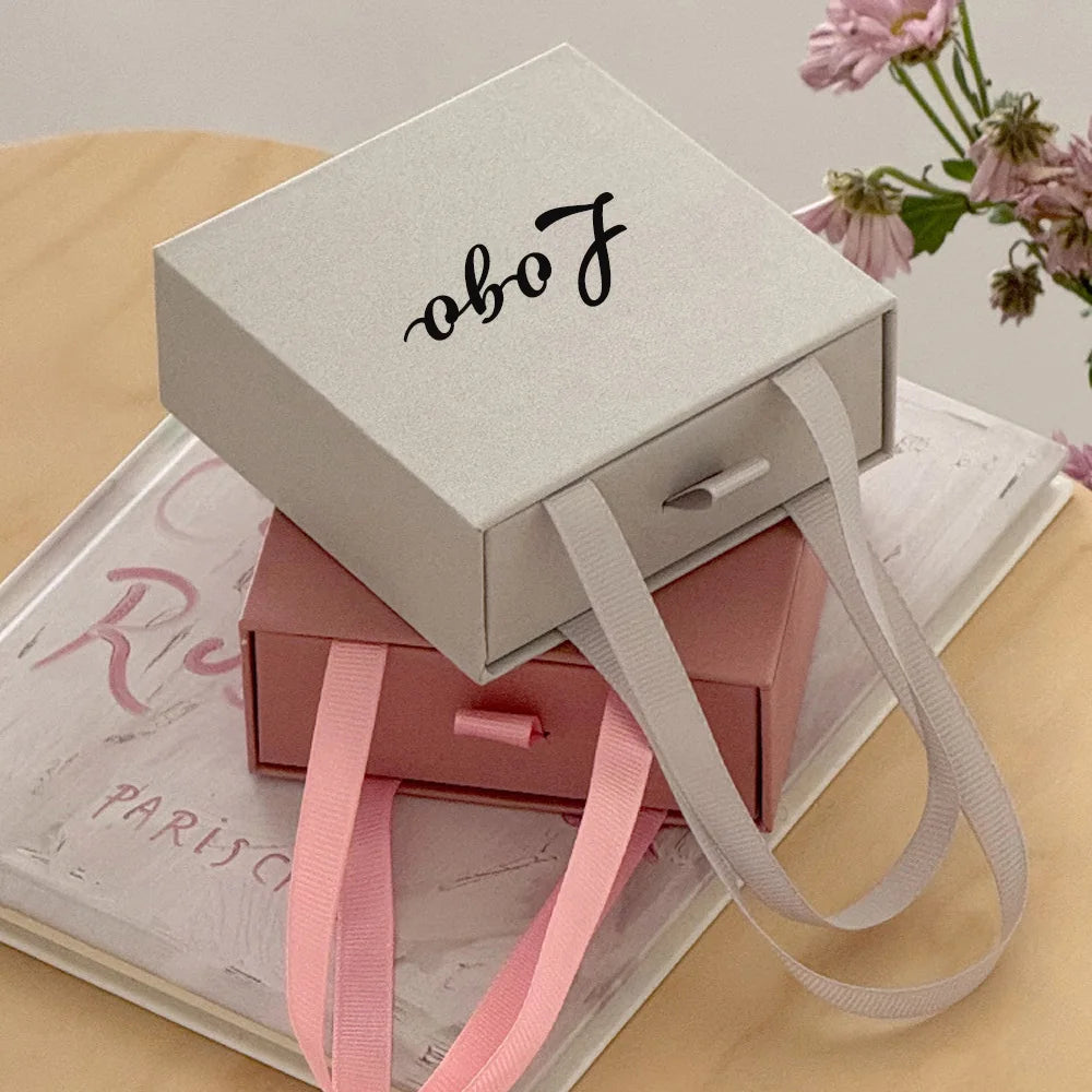 Personailzed Handheld Drawer Jewelry Box Earrings Ring Pendant Bracelet Necklace Storage Display Case Portable Jewelry Packaging