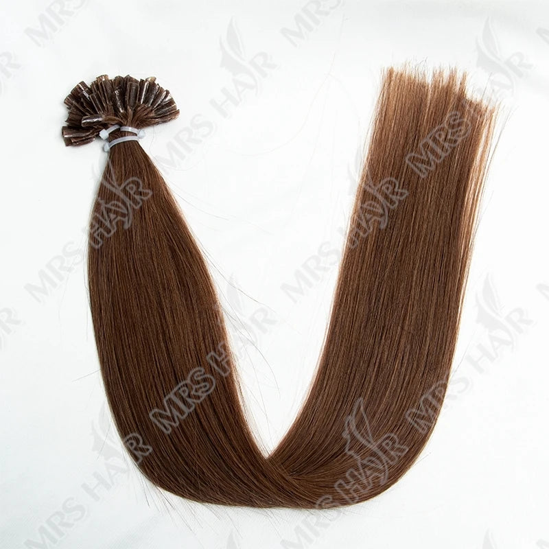 MRSHAIR U Tip Fusion Hair Extensions Nail Tips Human Hair Italiana 1.5cm Long Keratin Hair Bondings 12 16 20 24 inch 50strands