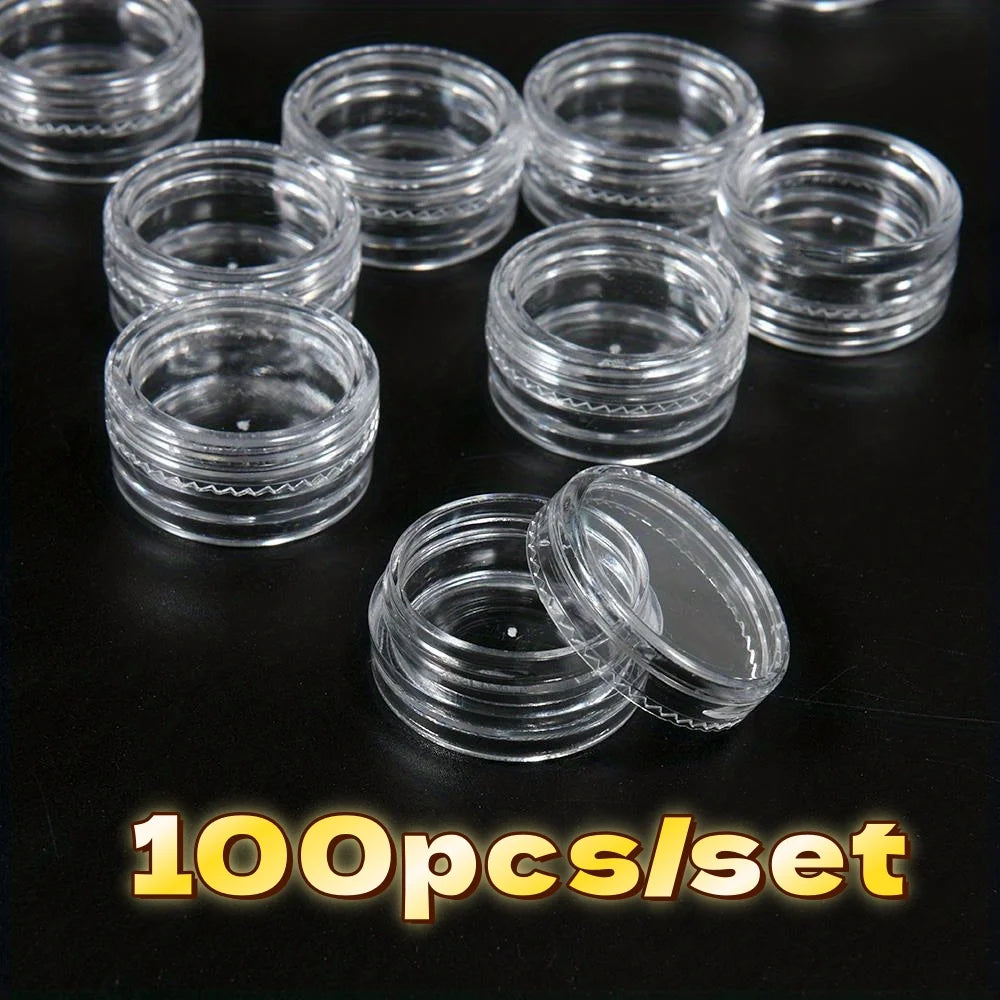 50/100/200pcs 5g Transparent Cosmetic Bottles Containers Pot Sample Clear Cream Jar for Nail Arts Small Clear Can Tin for Balm
