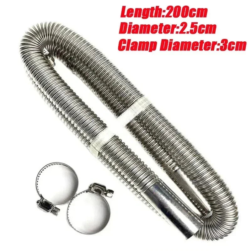 60cm - 300cm 24mm Double Layer Exhaust Pipe Air Diesel Parking Heater Stainless Steel Tube Gas Vent Hose For Car Caravan Camper
