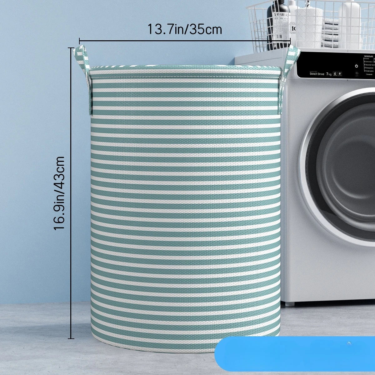Foldable Minimalist Striped Laundry Basket Multi Use Collapsible Storage Organizer for Bathroom Bedroom Toy Clothes Home 1 Pack