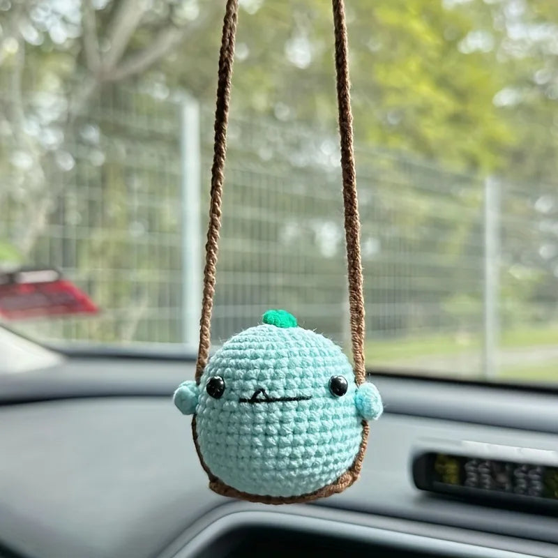 1 PC New Handmade Knitted Charms Cute Frog, Penguin,Duck,Chick ,Rabbit Animal Car Charms Car Decoration Cute Car Accessories