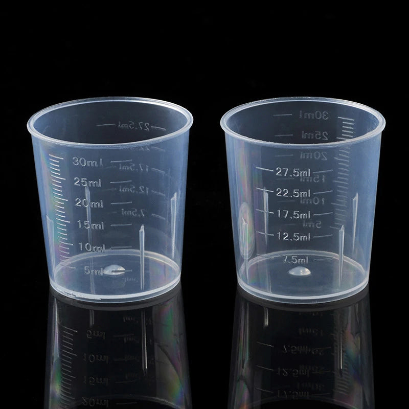 20pcs 30ml Plastic Graduated Measuring Cup Liquid Container Epoxy Resin Silicone Making Tool Transparent Mixing Cup DIY Tool