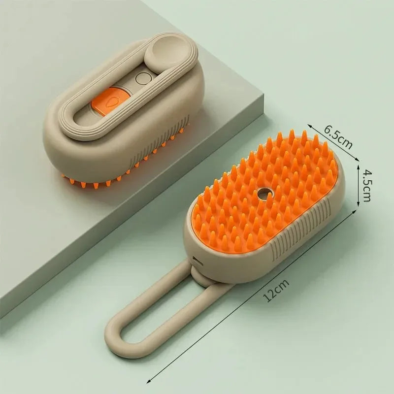 Pet Steam Spray Comb for Detangling and Deshedding 3-in-1 Hair Removal No-Wash Cleaning Massage Grooming Brush for Cats and Dogs