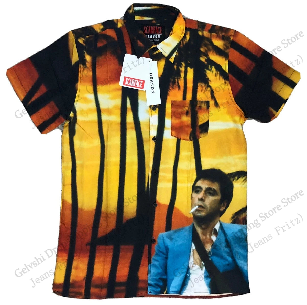 Hot Movie Scarface Hawaiian Shirt Tony Montana 3d Print Shirt Men Women Fashion Short Sleeve Casual Shirts Blouse Elastic Shirt