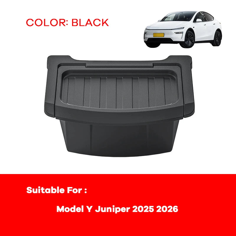 Rear Seat Storage Box for Tesla Model Y Juniper 2020~2026 Organizer Center Console Bins Backseat Trash Can Garbage Accessories