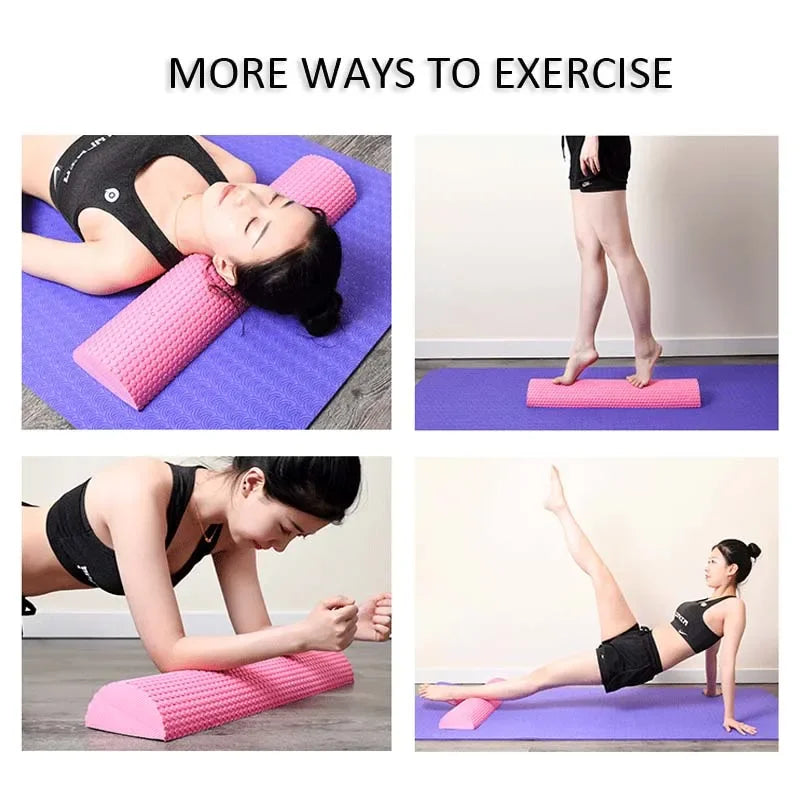 Half Round EVA Massage Foam Roller Yoga Pilates Fitness Equipment Balance Pad Yoga Blocks with Massage Floating Point 30-45cm