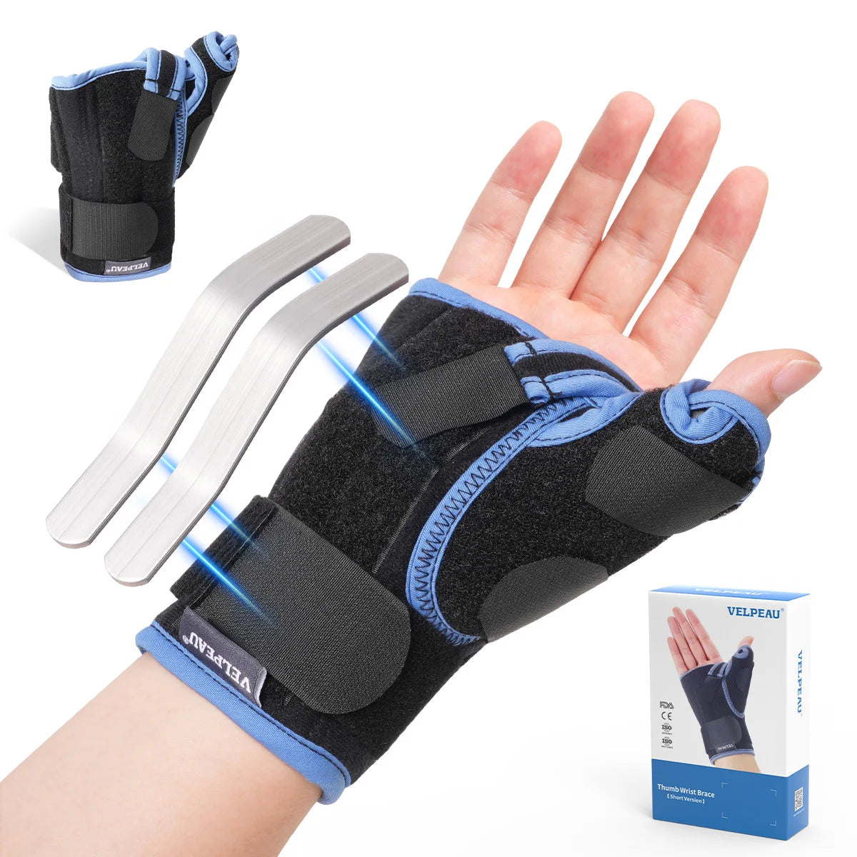 VELPEAU Wrist Splint with Thumb Stabilizer for Tendonitis, De Quervain's Tenosynovitis and Arthritis Pain, Wrist Joint Brace