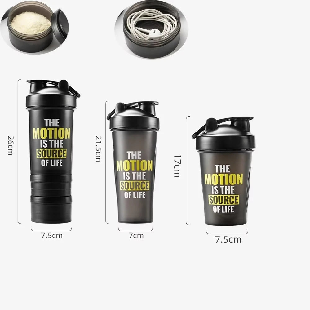 Protein Powder Shaker Cup400/600/650ml with Metal Stirrer Fitness Sports Mixing Bottle Portable Leak Proof Plastic Cup Drinkware
