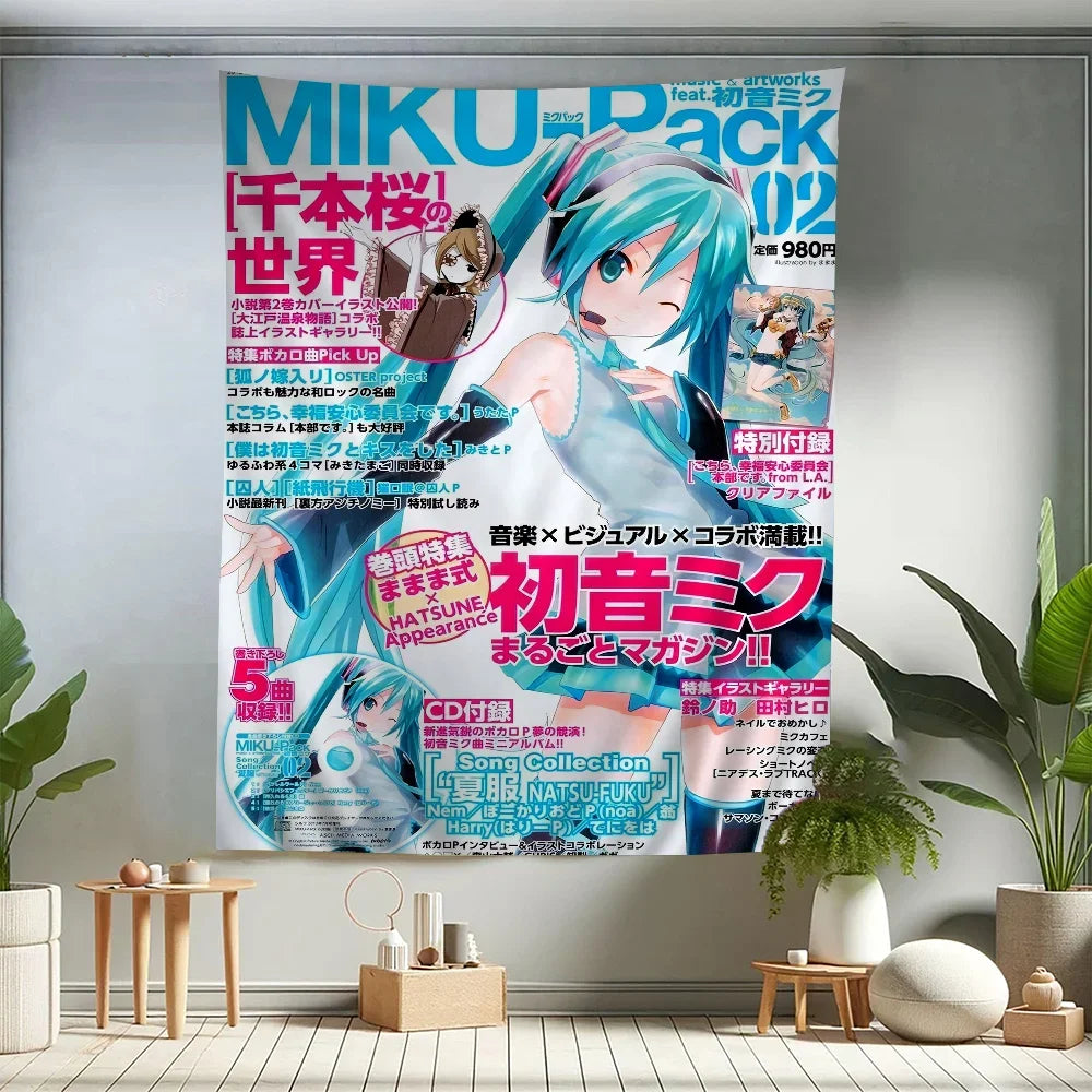 Anime H-Hatsunes M-MikU Colorful Tapestry Wall Hanging Bohemian Wall Tapestries Mandala Wall Hanging Sheets