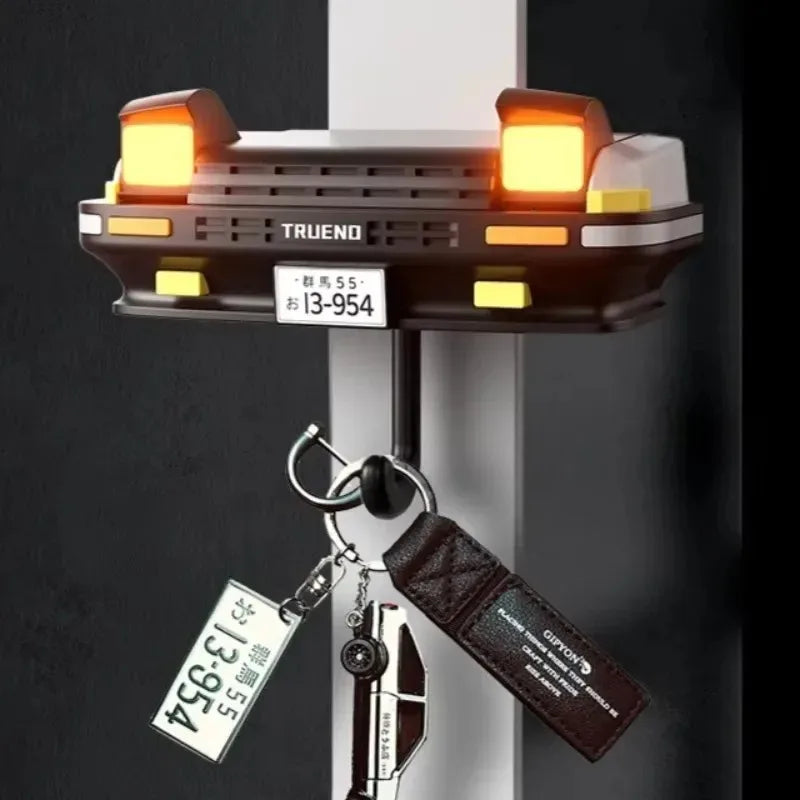 AE86 Car Headlight Key Holder Auto Pop-Up LED Lights Retro Accessories for Men Car Decoration Key Organizer with Adhesive