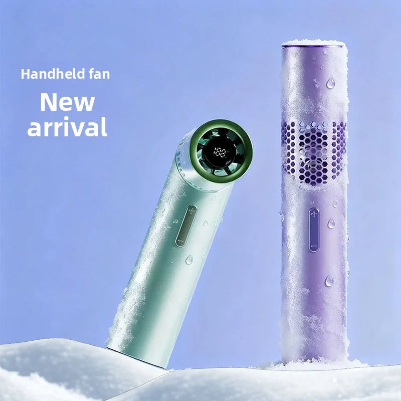 Lipstick handheld fan, high-speed neck-hanging, desktop folding, lifting, portable, mini USB digital display, travel fan