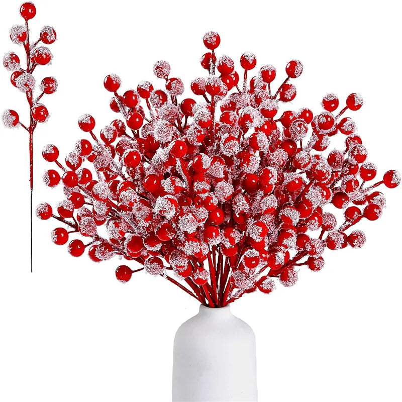 10/20Pcs Red White Berry Stems Merry Christmas Decoration Christmas Tree Ornament for Home Decor DIY Crafts 2026 New Year Gifts