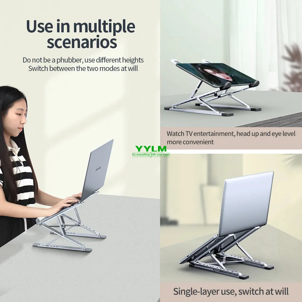YYLM N8 Laptop Stand Aluminum for Macbook Adjustable Portable More Stabe Laptop Stand Cooling Stand Foldable Notebook Holder