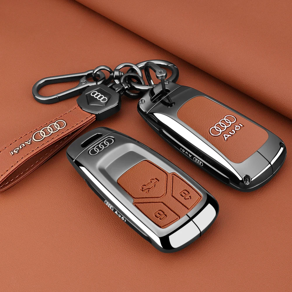 Fashion Zinc Alloy Car Key Case Cover Shell Protection For Audi A4 A4L A5 Q5 Q7 TT TTS 8S B9 2016 2017 2018 Keychain Accessories