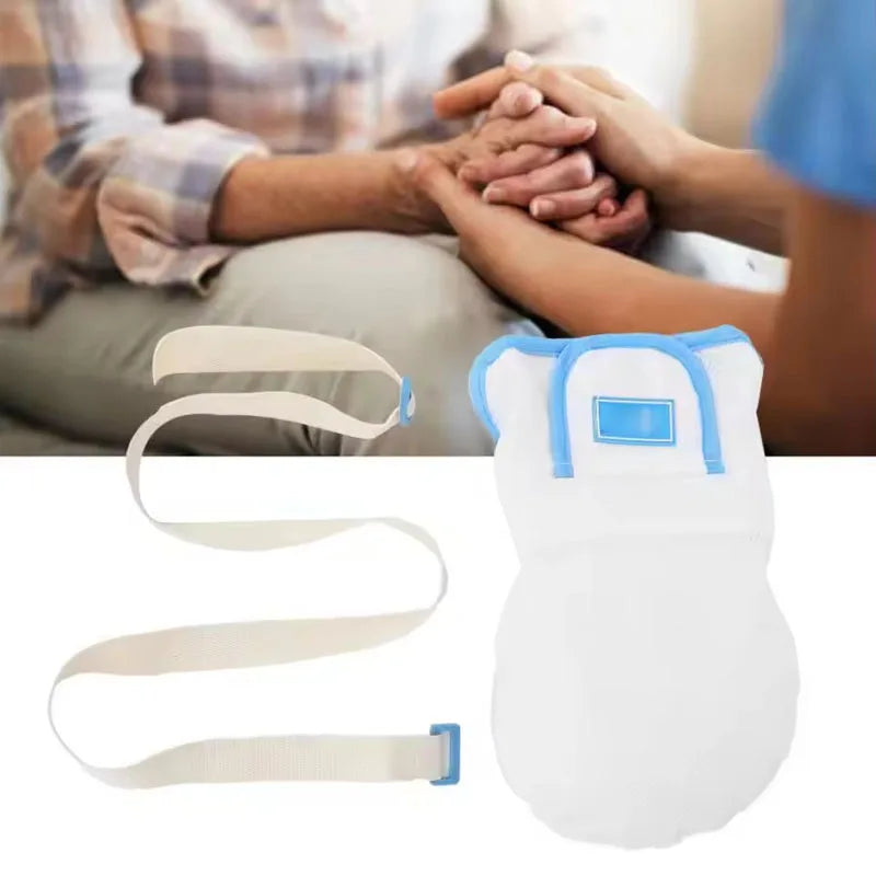 1Pair Double Security Mitts Breathable Comfort Medical Safety Mitts Glove for Patients Caregivers
