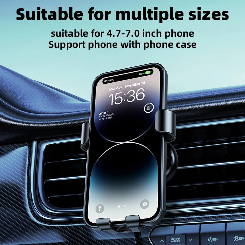 Universal Car Phone Holder Metal Stable Anti-shake Mobile Phone Mount for Car Dashboard Air Outlet Multifunctional Cell Phone St