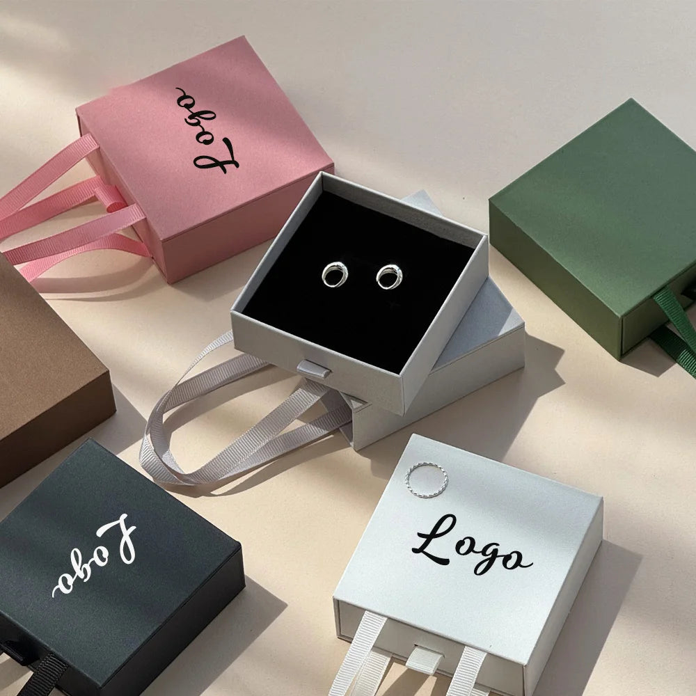 Personailzed Handheld Drawer Jewelry Box Earrings Ring Pendant Bracelet Necklace Storage Display Case Portable Jewelry Packaging
