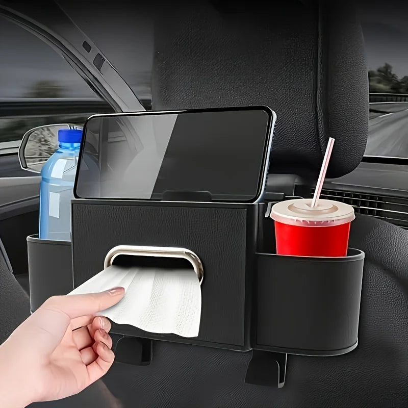 Car Seat Back Multifunctional Storage Box, Car Tissue Box, Phone Holder, Cup Holder, Car Rear Seat Backrest Storage Box