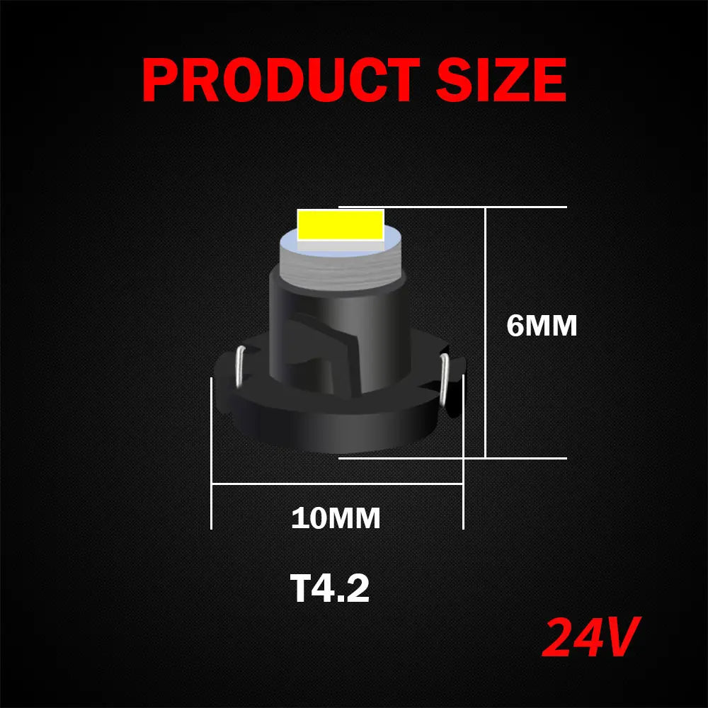 KEIN 10PCS 12V 24V T3 T4.2 T4.7 T5 B8.5D B8.4 B8.4D B8.3 B8.5 T4 509T bX8.4d W3W Led Bulb Instrument Dashboard Car Truck Light