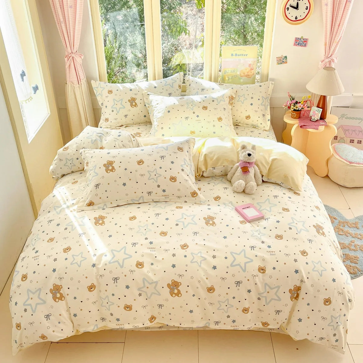 High Quality 100% Cotton Floral Duvet Cover Set Soft Breathable Queen King Bedding Set with Quilt Cover Fitted Sheet Pillowcases