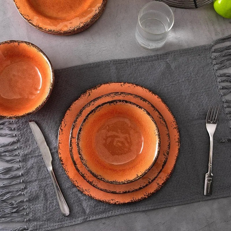 Crackle Melamine Dinnerware Set