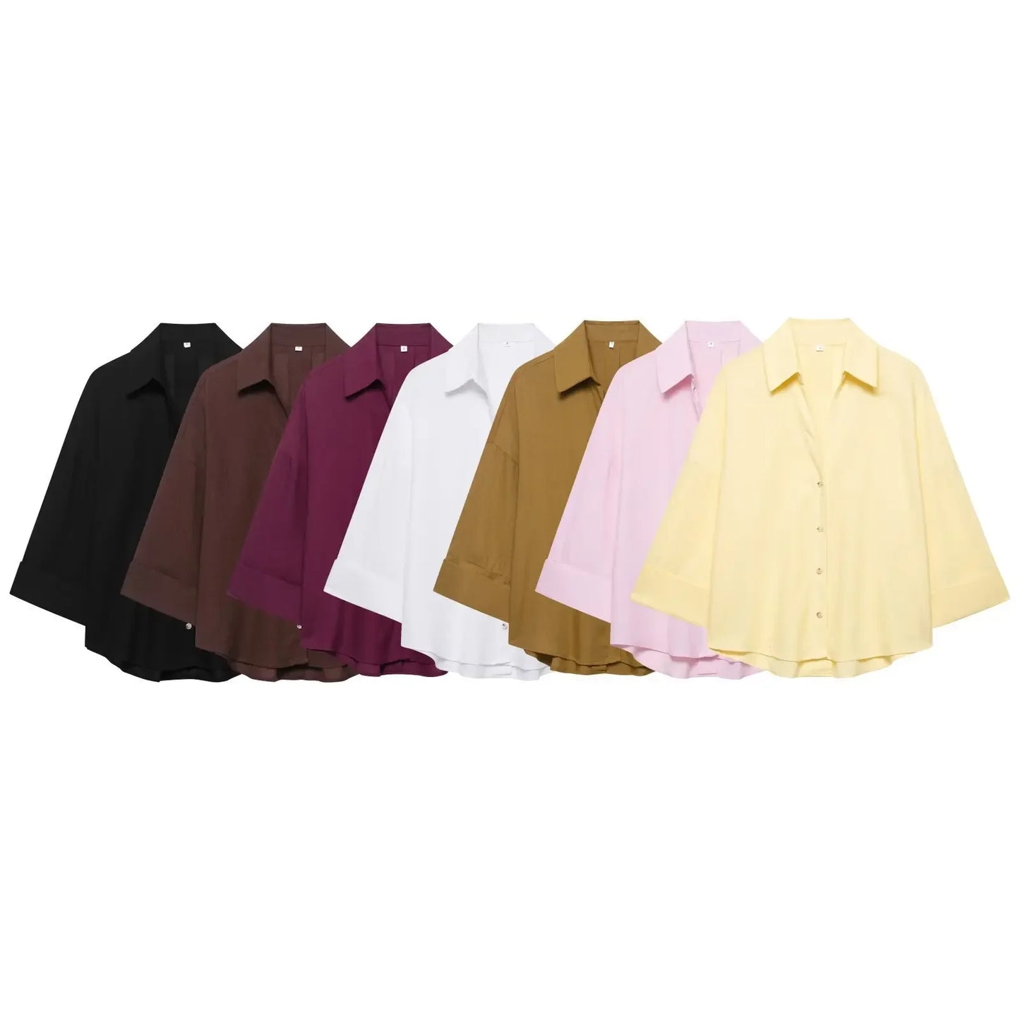 Spring Autumn Simple Linen Blend Long Sleeve Casual Shirt Summer Lapel Single Breasted Loose Chic Shirts Fashion Blouses Women