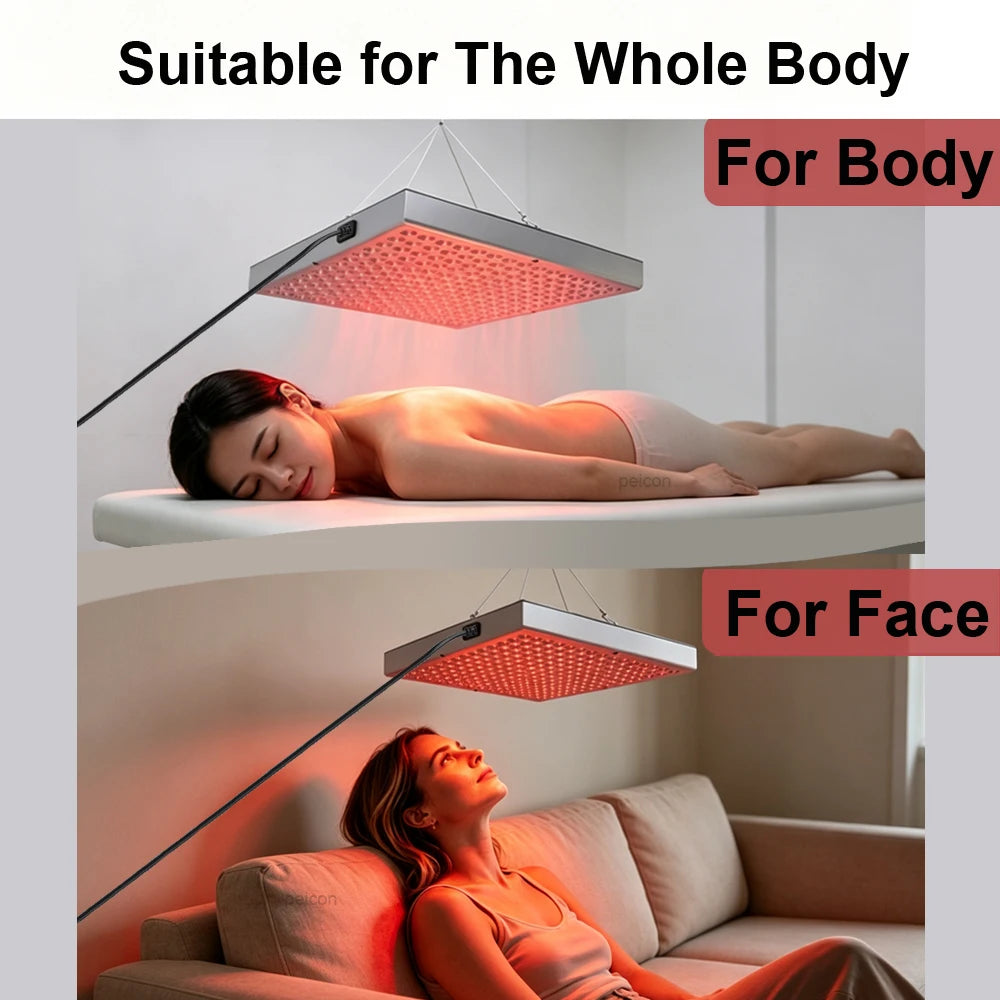 Full‑Body Red Light Therapy Lamp 660nm 850nm Near Infrared LED Light Panel Hanging Red Light Therapy Lamp for Skin Care Home Use