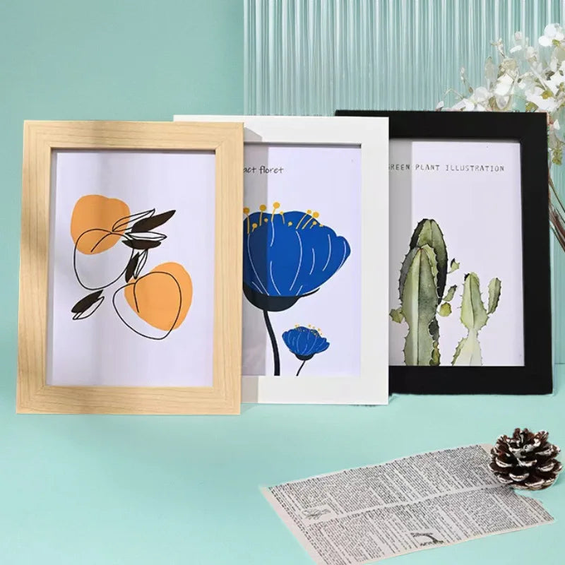 Wooden Photo Frame For Wall Hanging 10X15 15X20 20X25cm A4 Wood Picture Frame Stand For Pictures Photo Decor Commemorative Gift
