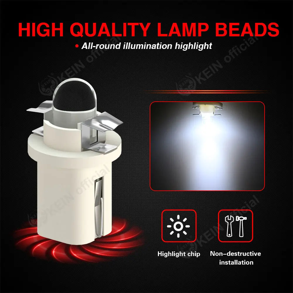 KEIN 10PCS 12V 24V T3 T4.2 T4.7 T5 B8.5D B8.4 B8.4D B8.3 B8.5 T4 509T bX8.4d W3W Led Bulb Instrument Dashboard Car Truck Light