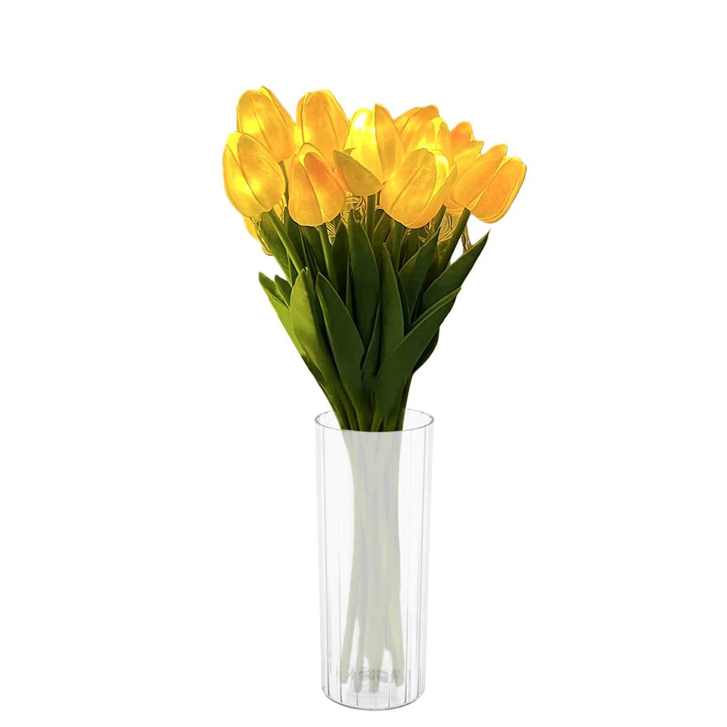 10/15pcs LED Lighted Artificial Flowers Tulip Lamp with Vase Tulip Desk LED Night Light for Valentines Day Gift