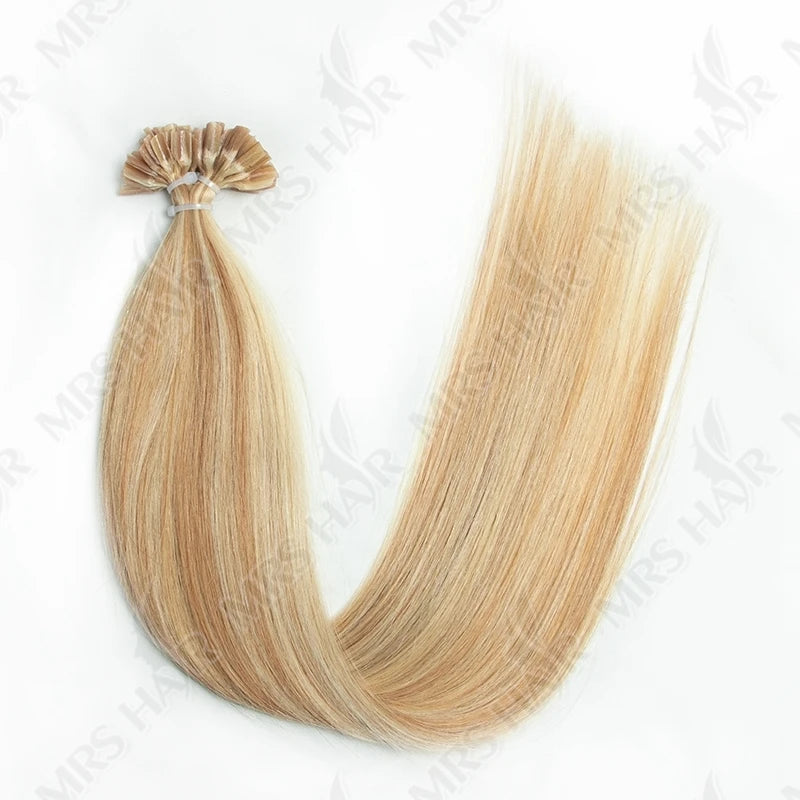MRSHAIR U Tip Fusion Hair Extensions Nail Tips Human Hair Italiana 1.5cm Long Keratin Hair Bondings 12 16 20 24 inch 50strands