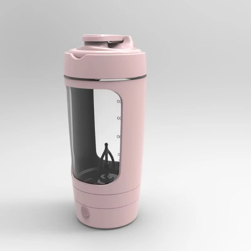 630ml Electric Protein Shaker Cup with Powder Storage Container Mixer Cup Gym Sport Water Bottles with Wire Whisk Ball Drinkware
